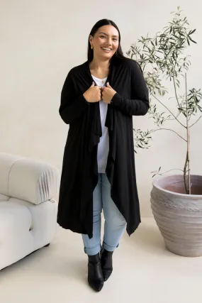 Flyaway Bamboo Cardigan in Black