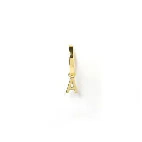 Initial Gold Charm Earring