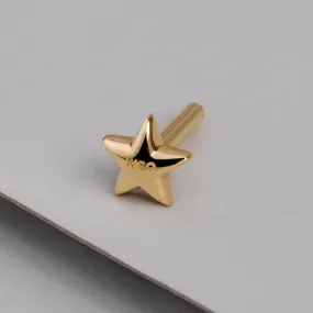 Star 14K Solid Gold Flat Back Earring Post